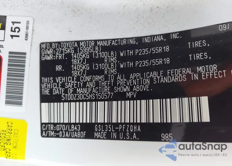 2017 Toyota Sienna Limited 7 Passenger from USA, damaged, VIN 5TDDZ3DC5HS150577